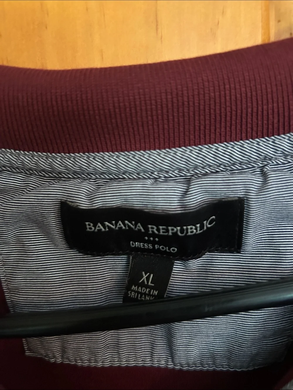 Banana Republic Men's Burgundy Polo with Contrast Trim